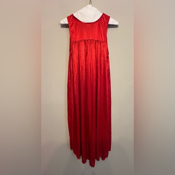 Vintage Red Lace Trim Chemise Medium - Picture 6 of 6